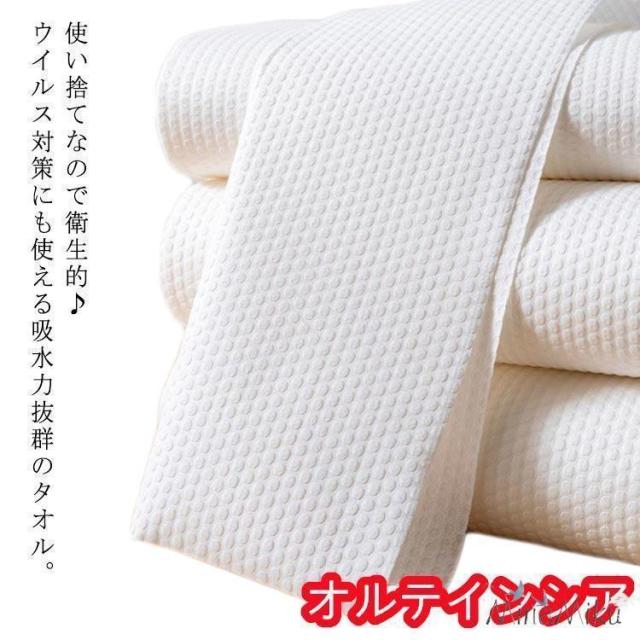 使い捨てタオル ペーパータオル 30*65cm 100枚入 大判 不織布 使い捨てバスタオル ドライタオル ボディタオル 体拭き からだふき 介護