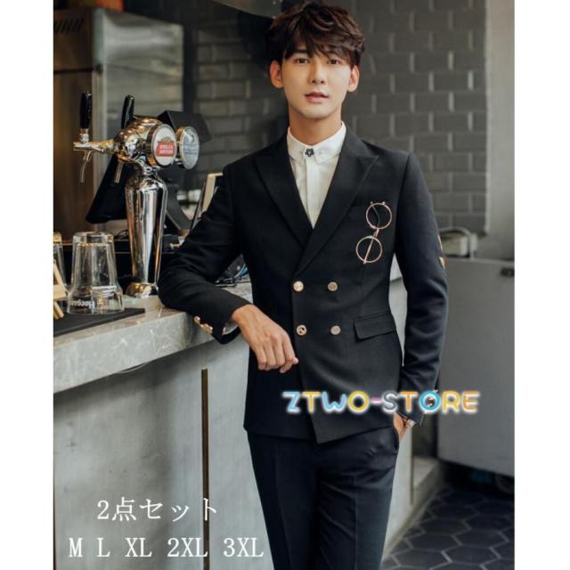 上下セットスーツ メンズスーツ 刺繍あり タキシードスーツ 1つボタンスーツ フォーマルスーツ 結婚式 二次会 成人式 卒業式 就職活 ビジネススーツ 披露宴