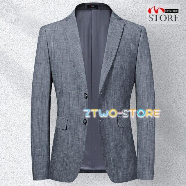 ジャケット メンズ ビジネスジャケット スーツジャケット テーラードジャケット グレー 2ツボタン おしゃれ 上品 通勤 カジュアル 秋