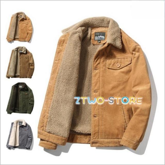 ボアジャケット ブルゾン コールテンジャケット メンズ 秋 アウター 保温 コート カジュアル 裏ボア ポケット付き 防寒服