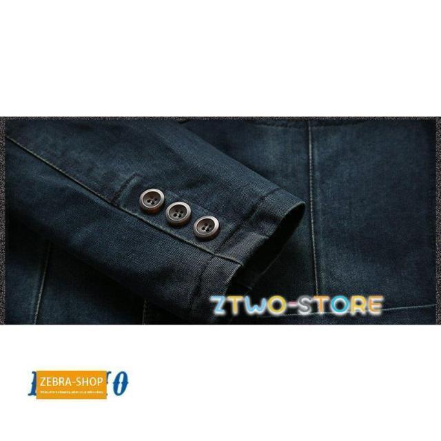 テーラードジャケット デニムジャケット メンズ 無地 スーツ アウター