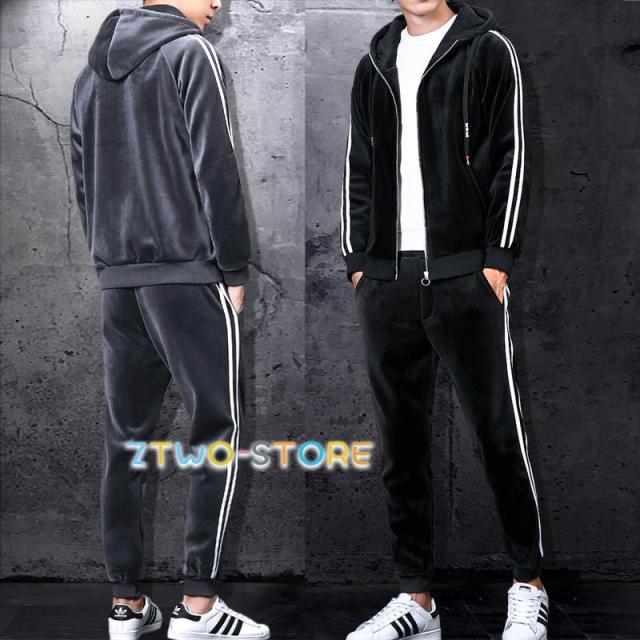 ジャージ メンズ 上下 秋冬 セットアップ スウェット パーカー ロングパンツ 長ズボン 暖かい 防寒 スポーツ カジュアル おしゃれ 通学 通勤 上下セット