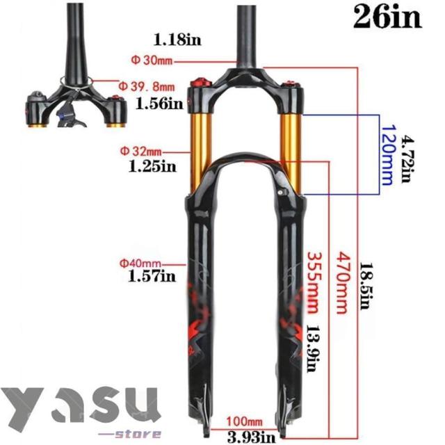 バイクフロントフォーク、26 /27.5インチ自転車サスペンションフォーク
