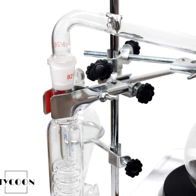 500ML（0.13Gal）ラボエッセンシャルオイル抽出蒸留装置水蒸留器精製器化学ラボガラス器具キットハイドロゾル、アルコール蒸留器、教育機器（ホットストーブ付き