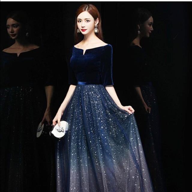 在庫処分 ロングドレス 演奏会 結婚式 ドレス 袖あり マキシ丈 aライン パーティードレス フォーマル ピアノ 発表会 二次会 ウェディング 花嫁 上品 大人