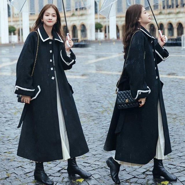 チェスターコート レディース 秋冬 40代 ロングコート 黒 ロング丈 ラシャコート ひざ下 厚手オーバー ゆったり アウター 通勤 着痩せ オシャレ 大人