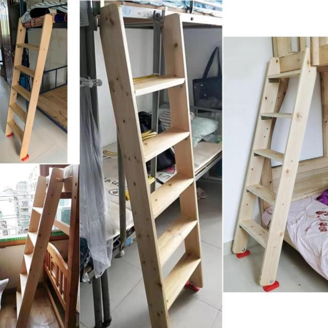 木製 はしご 3/4/5段 2段ベッド ハシゴ 滑り止めゴム足パッド付き 二段ベッド用はしご 梯子 ロフトはしご 頑丈 寝室、寮、アパートに最適