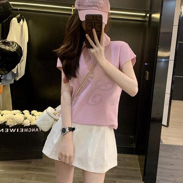 セットアップ レディース 夏服 軽量 快適 細身 きれいめ おしゃれ 着痩せ 半袖 Tシャツ キュロットスカート ファッション