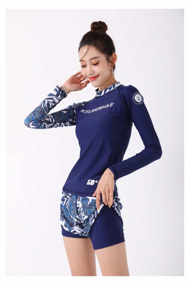 フィットネス水着 ペアルック 体型カバー 水着セット 長袖ラッシュ