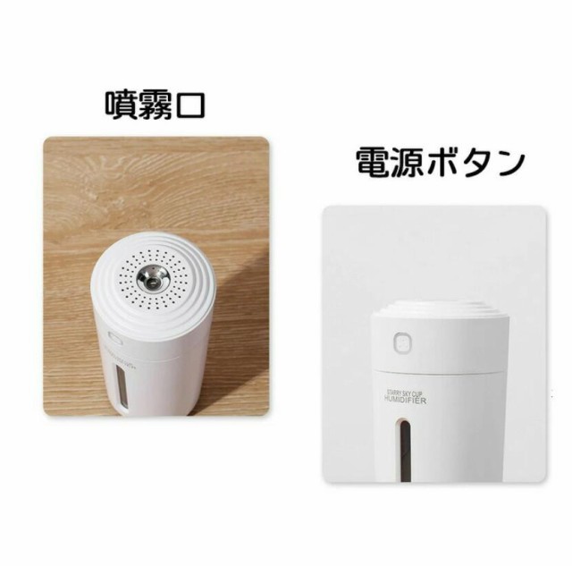 加湿器 卓上 オフィス 卓上加湿器 コンパクト ミニ 7色LEDランプ 長