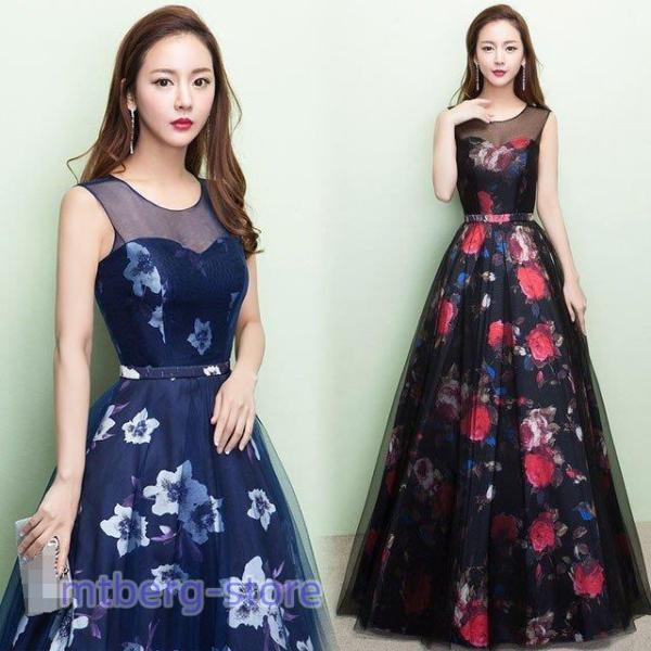 ロングドレス 演奏会 ノースリーブ Aライン ロング マキシ丈 発表会 ステージドレス レースドレス 女性 ピアノ オペラ カラオケ衣装 パーティドレス