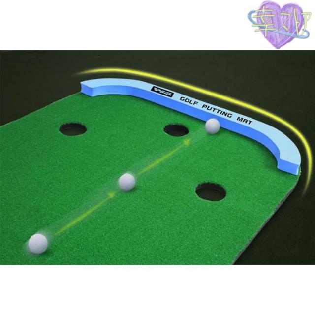 ゴルフ パターマット 3m ゴルフ練習器具 パター パター練習器具 練習 マット アプローチ 室内 自宅 室外 パッティング パット 大型 ライン カップ_3