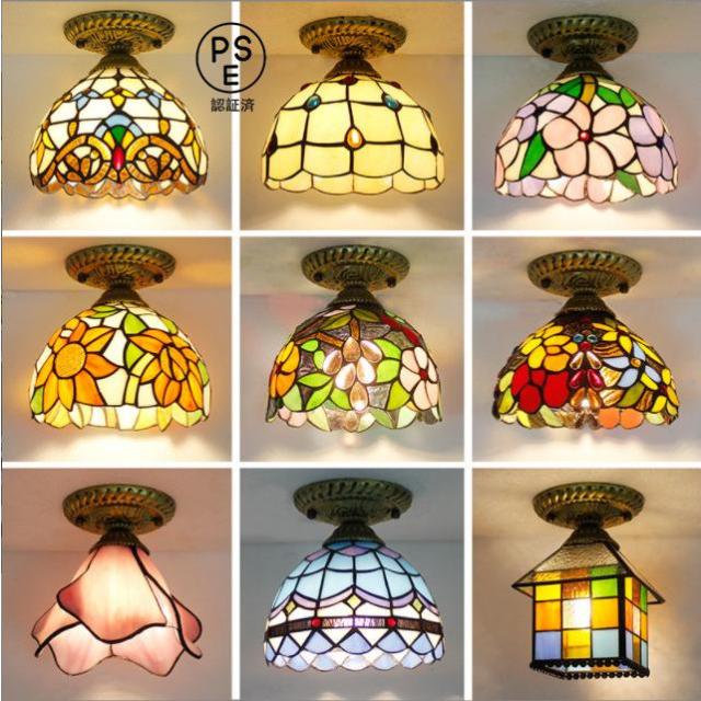 シーリングライト おしゃれ 北欧 LED対応 ステンドグラス 手作り 工芸ガラス モザイク 和室 寝室 玄関 廊下 キッチン ダイニング 天井照明器具