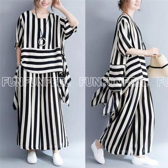 セットアップ レディース カジュアル 夏 40代 きれいめ 大きいサイズ ブラウス 半袖 不規則 ガウチョパンツ ウェストゴム 通勤 オシャレ 大人 上品 着痩せ 新品