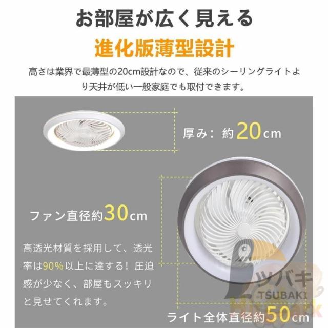 シーリングファンライト 360°自動首振り 逆回転機能 シーリングファン
