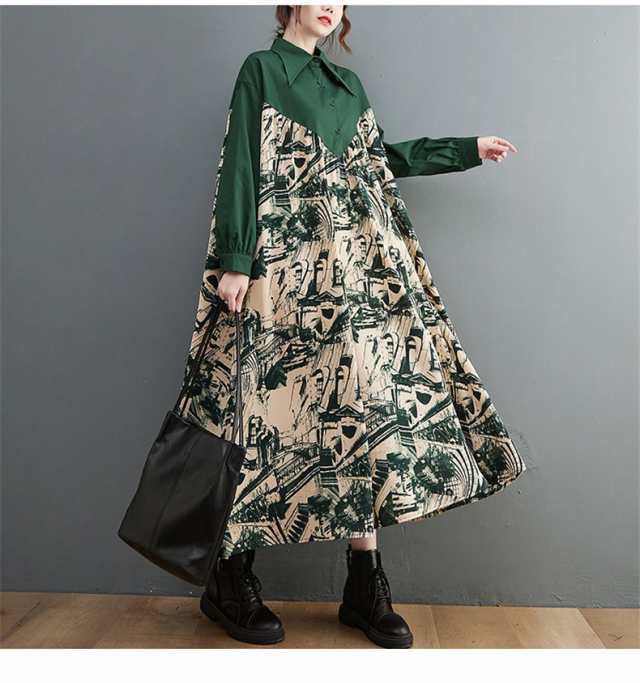 ワンピース シャツワンピ レディース ロング丈 折り襟 プルオーバー 優雅な ゆったりシルエット ロングシーズン活躍 可愛くストレスフリの通販は ワンピース シャツワンピ レディース ロング丈 折り襟 プルオーバー 優雅な ゆったりシルエット ロングシーズン活躍 可愛くストレスフリの通販は