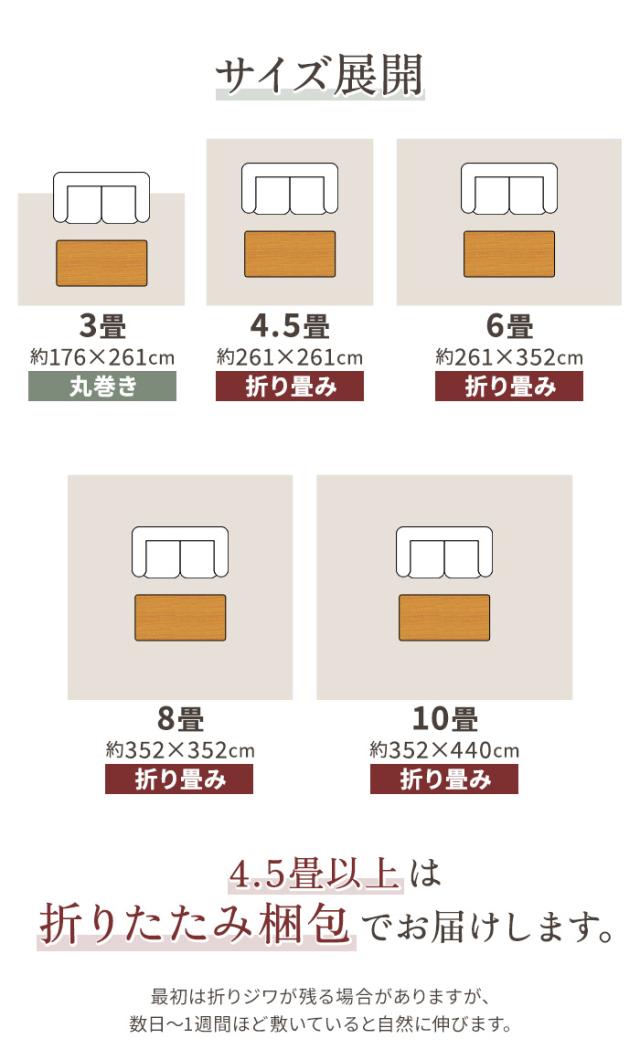 カーペット 4.5畳 ラグ PW-3000 (K) 江戸間4.5畳 約261×261cm ラグマット ウール 羊毛 防炎 防音 おしゃれ じゅうたん 絨毯 防ダニ 抗菌 江戸間 四畳半 4.5帖 断熱 節電 省エネ 床暖房 ホットカーペット対応 日本製 ミックスカラー シンプル 無地 折り畳み 引っ越し 新生活_14