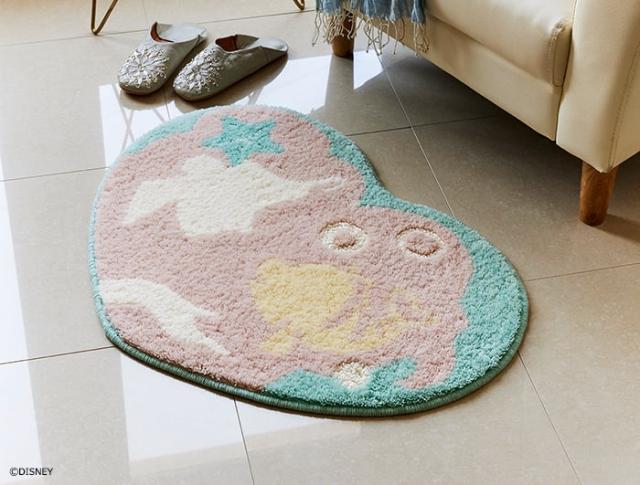 DISNEY ディズニー マット 洗える 玄関マット DMT-4104 約55×75cm 変形 プリンセス ハートマット アリエル (S) ハート型 ラグ 防ダニ 滑り止め 日本製 母の日_3