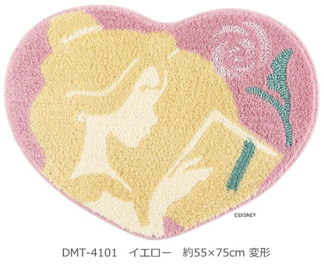DISNEY ディズニー マット 洗える 玄関マット DMT-4101 約55×75cm 変形 プリンセス ハートマット ベル (S) ハート型 ラグ 防ダニ 滑り止め 日本製 母の日_1