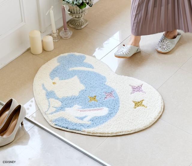 DISNEY ディズニー マット 洗える 玄関マット DMT-4102 約55×75cm 変形 プリンセス ハートマット シンデレラ (S) ハート型 ラグ 防ダニ 滑り止め 日本製 母の日_2