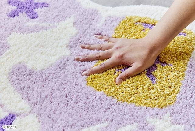 DISNEY ディズニー マット 洗える 玄関マット DMT-4105 約55×75cm 変形 プリンセス ハートマット ラプンツェル (S) ハート型 ラグ 防ダニ 滑り止め 日本製_4