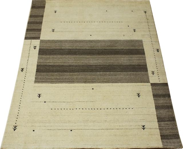 インドギャベ ウール 羊毛 ギャベ絨毯 約200×250cm ロリバフ LB-1915 N (Y) ナチュラルカラー 有色羊毛 じゅうたん ラグ 引っ越し 新生活 ギャべ
