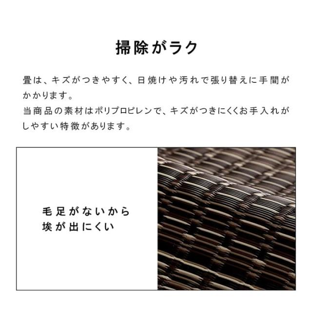 バルカン (I) 洗える カーペット ダイニング ラグ 敷詰 丈夫 日本製 国産 除菌スプレー対応 ござ アウトドア ペット 団地間8畳（約340×340cm）_2