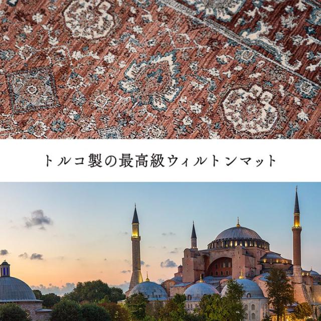アルスラーン (I) 玄関 マット トルコ製 ウィルトン 織り クラシカル柄 上品 繊細 立体感 超高目付 肌触り柔らか 抗菌防臭 消臭 丈夫 へたりにくい 約70×120cm 母の日_1