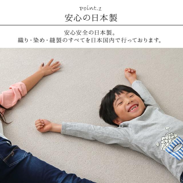 フリッシュ (I) カーペット ラグ 日本 抗菌 消臭 清潔 オーダー 撥水 抗アレル物質 ダニ対策 無地 江戸間 4.5畳 約261×261cm_2
