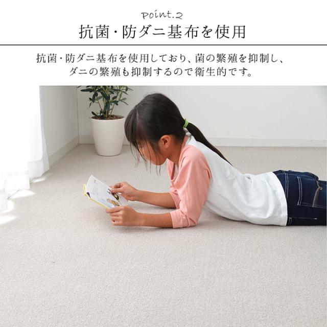 フリッシュ (I) カーペット ラグ 日本 抗菌 消臭 清潔 オーダー 撥水 抗アレル物質 ダニ対策 無地 江戸間 4.5畳 約261×261cm_3