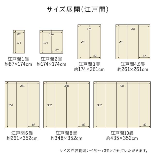 日和 (I) 洗える ござ 日本製 国産 カーペット 丈夫 除菌スプレー対応 敷詰 ラグ 敷物 アウトドア レジャー ペット 江戸間6畳（約261×352cm） 母の日_11