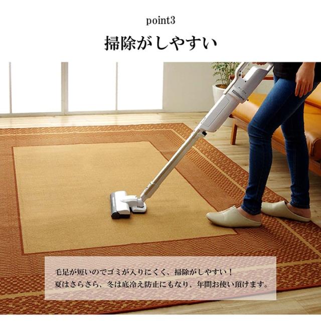 カントネ (I) ダイニングラグ 撥水 長方形 シンプル キズ防止 約220×260cm_3