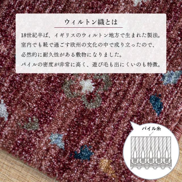 マイア (I) 玄関マットトルコ製ウィルトン織り民族柄エスニックシンプル抗菌防臭消臭丈夫へたりにくい1年中ソファー前用ベッドサイド用約70×120cmナチュラル 母の日_1
