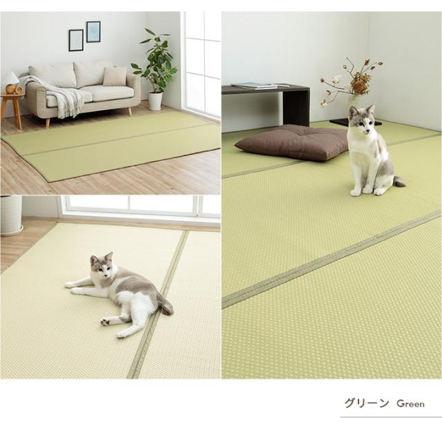 ミーサ (I) 洗える ござ 日本製 国産 引っ敷き リヴァーシブル 思わしい 除菌吹きつける相応う 敷詰 引っ敷き 床材 愛玩動物 日本の首都間2畳（約174×174糎）