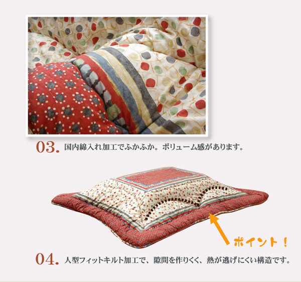 オアシス 掛 (I) 国内プリント こたつ厚掛け布団単品 『オアシス』 約205×205cm（裏地:フランネル）_2