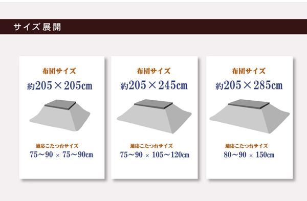 オアシス 掛 (I) 国内プリント こたつ厚掛け布団単品 『オアシス』 約205×205cm（裏地:フランネル）_3