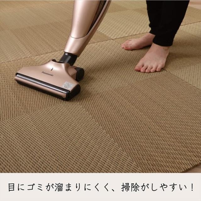 シンプルノア U畳 (I) 置き畳 ユニット畳 システム畳 国産 日本製 ナチュラルスタイル い草 消臭 抗菌防臭 市松 約82×82×2.3cm 4P 同色4枚組_3