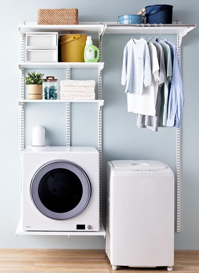 乾太くん 専用台 かんたくん乾燥機 台 壁付け 耐荷重 リフォーム DIY ハンガーラック 約W1515×H1979mm 2列プラン (R) KS1560CL4 フィットラック Fitrack 棚 収納 ラック 設置台 簡単施工 おしゃれ 省スペース 脱衣所 ランドリールーム 引っ越し 新生活 母の日_8