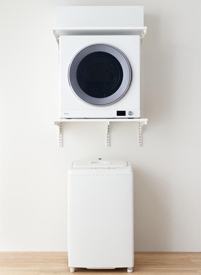 乾太くん 専用台 かんたくん乾燥機 台 壁付け 耐荷重 リフォーム DIY 目隠し 約W765×H1202mm 排湿筒隠し付きプラン (R) KS7560CM フィットラック Fitrack 棚 収納 ラック 設置台 簡単施工 おしゃれ 省スペース 脱衣所 ランドリールーム 引っ越し 新生活