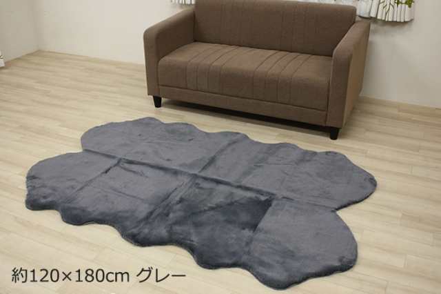 ふわさら 短毛 ムートンラグ ムートン フェイクファー ムートンフリース フェイクムートン (Y) 4匹サイズ 約120×180cm  （ライトベージュの通販はau PAY マーケット インテリアショップゆうあい☆即納ラグ専門店 au PAY マーケット－通販サイト