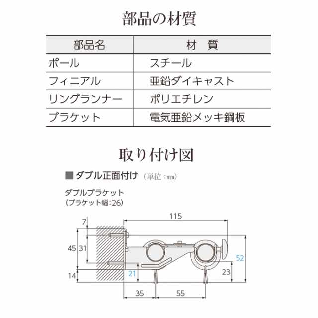 カーテンレール ヨーロッパ風 おしゃれ アイアンレール 約 2.1ｍ