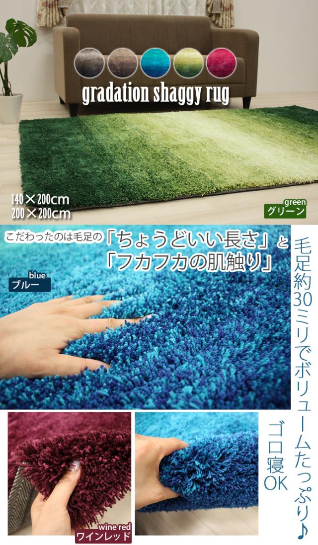 グラデーションラグ グランデ (R) 高密度 約200×200cm ホットカーペットカバー 床暖対応 引っ越し 新生活 母の日_1