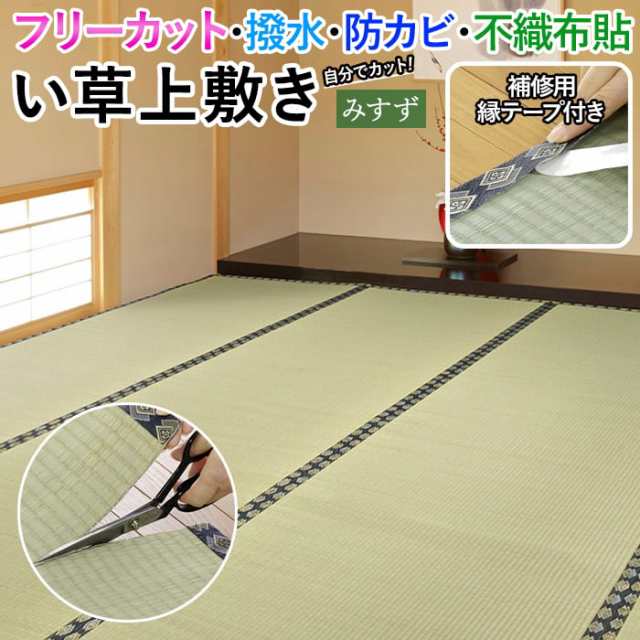 ラグ い草 上敷き 撥水 ござ 畳 フリーカット 切って使える 敷物 夏用