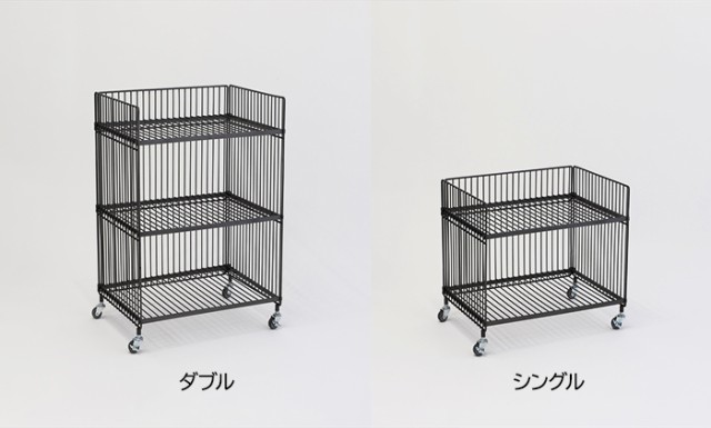 ワゴン ラック 棚 キッチンワゴン キャスター付き 約幅60.5×奥行42.8×高さ76.9cm ワイヤーワゴン（ワイド・ダブル） WW-WW-WD  (R) ディの通販はau PAY マーケット インテリアショップゆうあい☆即納ラグ専門店 au PAY マーケット－通販サイト