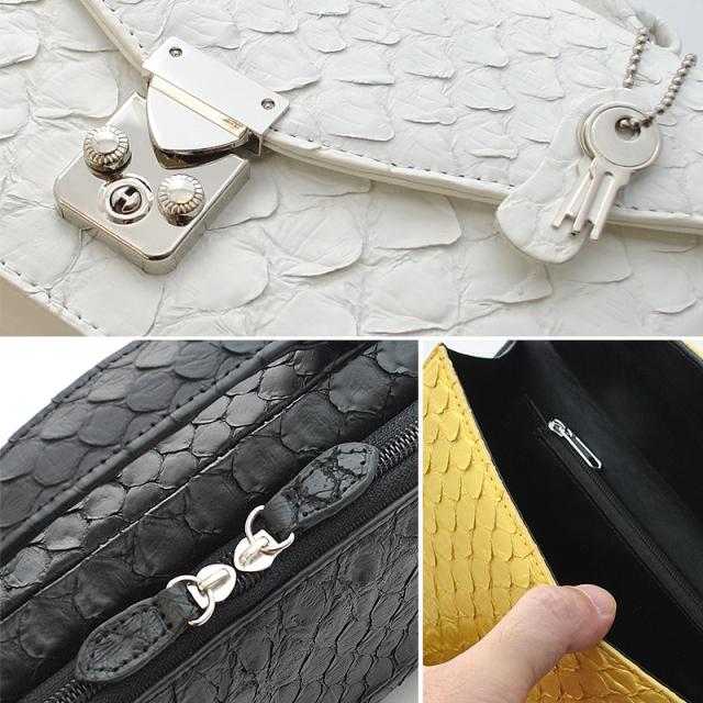 パイソンレザー（錦蛇皮）セカンドバッグ No.2605 メンズポーチ 3色展開 送料無料 パイソンレザー（錦蛇皮）セカンドバッグ No.2605 メンズポーチ 3色