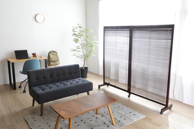 2連パーティション 衝立(高さ155cm) 新色ミディアムブラウン追加 楽天
