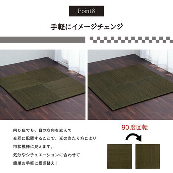 い草 約70×70cm4P 置き畳 ユニット畳 システム畳 シンプル モダン シック 消臭 縁無し 裏面滑り止め 美畳 送料無料_5