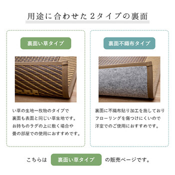 ラグ 夏用 い草 シンプル モーニング2 約191×250cm 送料無料_9
