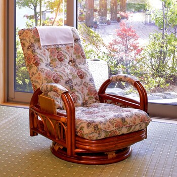 座椅子 ギア回転座椅子 RZ-922 RATTAN CHAIR 送料無料_1