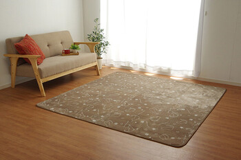 ラグ 新生活ラグ ブラウン約200×300cm カーペット洗える アニマル柄 キャット ツインクルキャット 送料無料_7